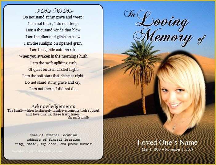 Memorial Service Announcement Template Free Of 73 Best Printable Funeral Program Templates Images On