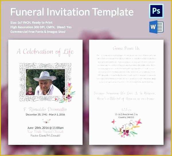 Memorial Service Announcement Template Free Of Memorial Invitation Templates Free Template