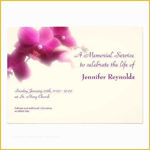 Memorial Service Announcement Template Free Of Memorial Service Announcement 5&quot; X 7&quot; Invitation Card