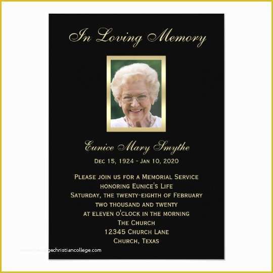 Memorial Service Announcement Template Free Of Memorial Service Announcement Invitations