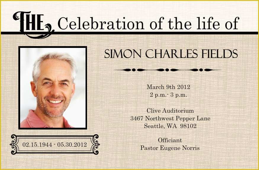 Memorial Service Announcement Template Free Of Memorial Service Funeral Invitation Card Perfect Ideas