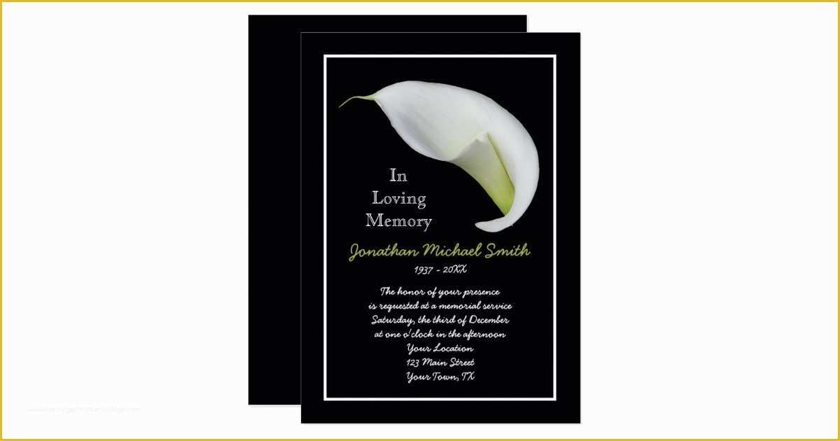 Memorial Service Announcement Template Free Of Memorial Service Invitation Announcement Template