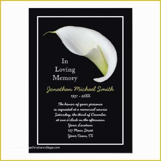 Memorial Service Announcement Template Free Of Memorial Service Invitation Announcement Template