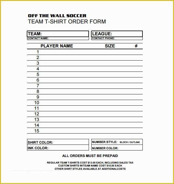 Merchandise order form Template Free Of 26 T Shirt order form Templates Pdf Doc