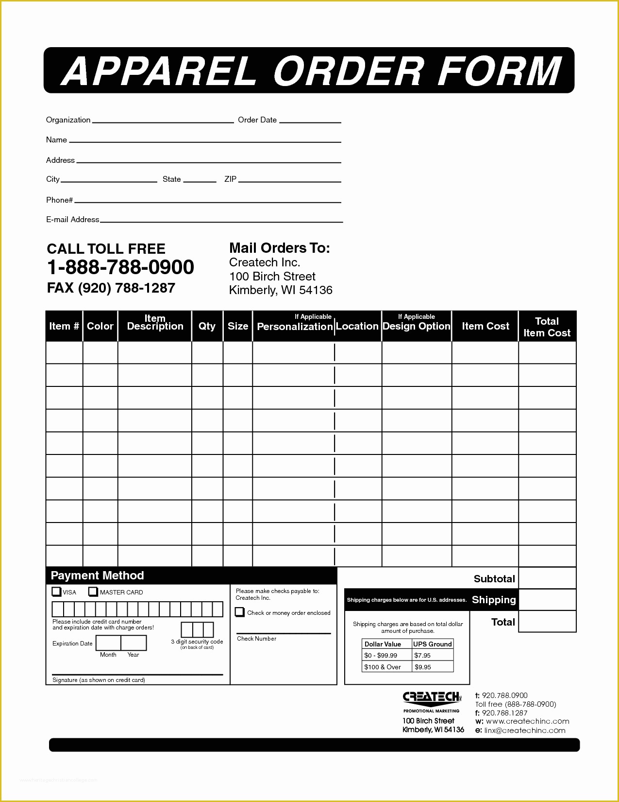 Merchandise order form Template Free Of 28 Clothing order form Template Enernovva org