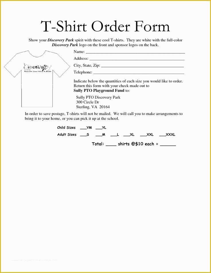 Merchandise order form Template Free Of 35 Awesome T Shirt order form Template Free Images
