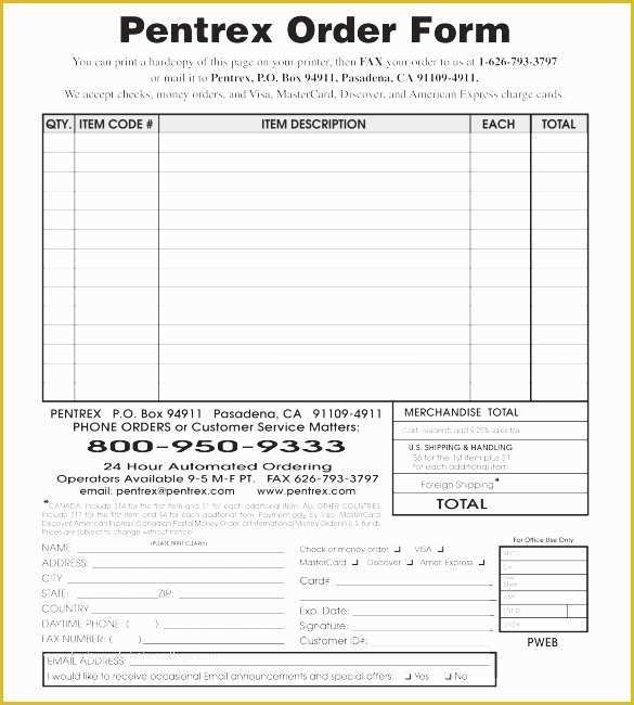 Merchandise order form Template Free Of Printable order form Template Printable Pages