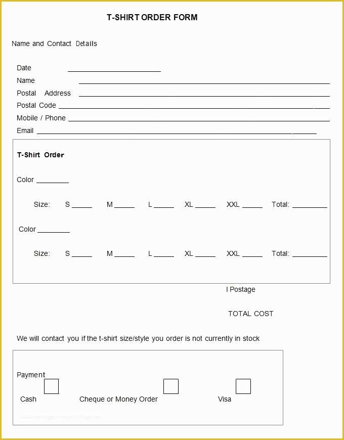 Merchandise order form Template Free Of Shirt order form Template Beepmunk