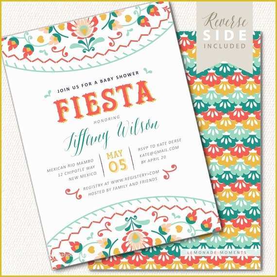 Mexican Fiesta Invitation Templates Free Of Fiesta Baby Shower Invitation Mexican Fiesta Invite