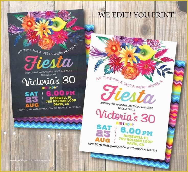 Mexican Fiesta Invitation Templates Free Of Fiesta Birthday Party Invitation Mexican Party