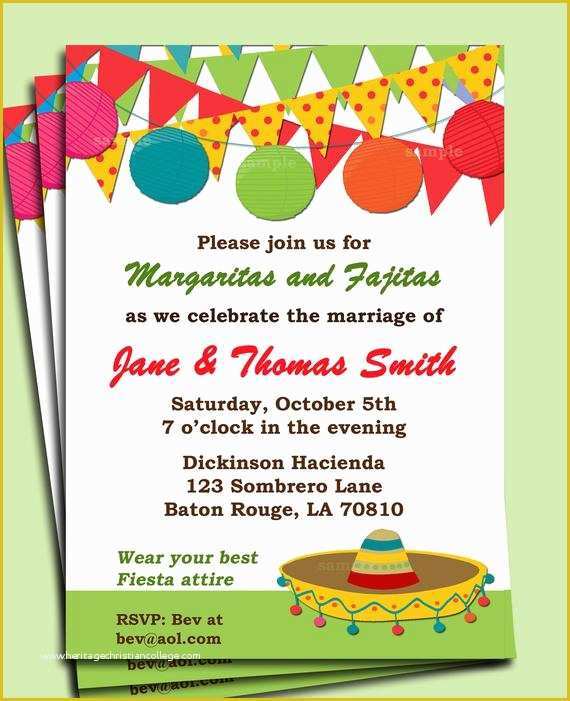 Mexican Fiesta Invitation Templates Free Of Fiesta Party Invitation Printable or Printed with Free