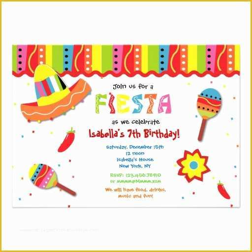 Mexican Fiesta Invitation Templates Free Of Mexican Fiesta Birthday Party Invitations
