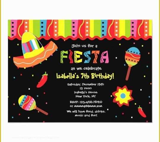 Mexican Fiesta Invitation Templates Free Of Mexican Fiesta Birthday Party Invitations