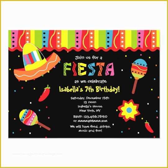 Mexican Fiesta Invitation Templates Free Of Mexican Fiesta Birthday Party Invitations
