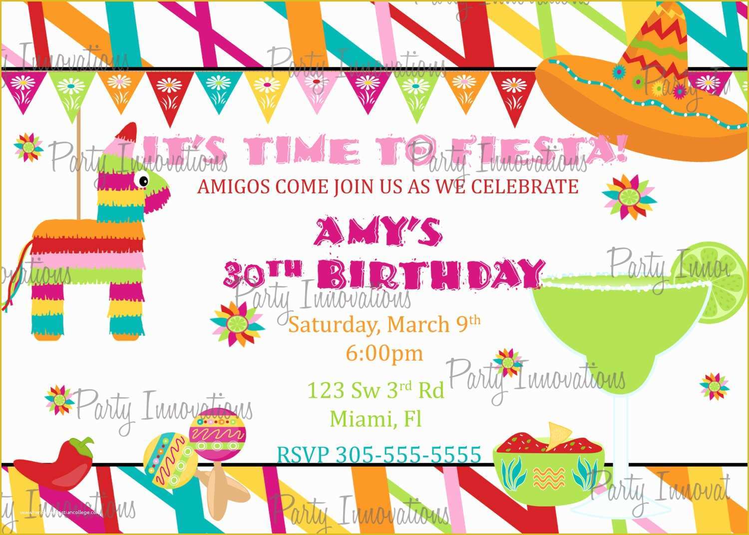 Mexican Fiesta Invitation Templates Free Of Mexican Party Invitations
