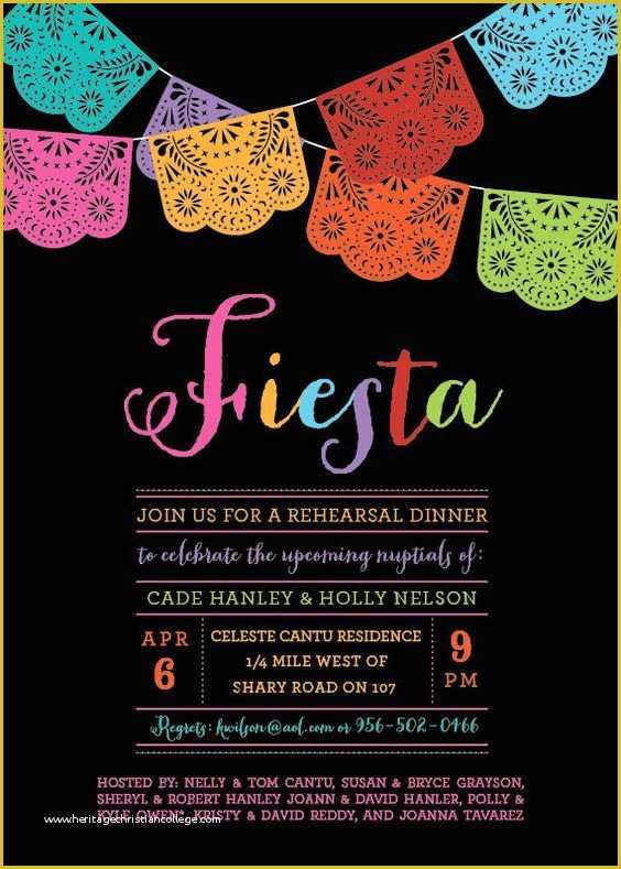 Mexican Fiesta Invitation Templates Free Of Papel Picado Mexican themed Party Rehearsal Dinner