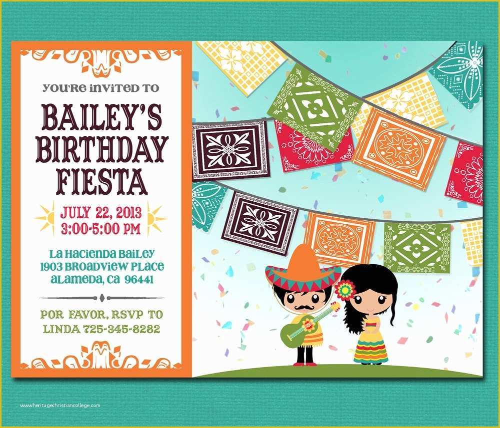 Mexican Fiesta Invitation Templates Free Of Print Yourself Kid S Mexican Fiesta Invitation by