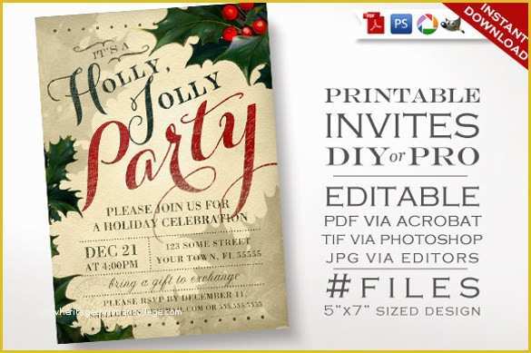 Microsoft Christmas Invitations Templates Free Of 20 Christmas Invitation Templates Free Sample Example