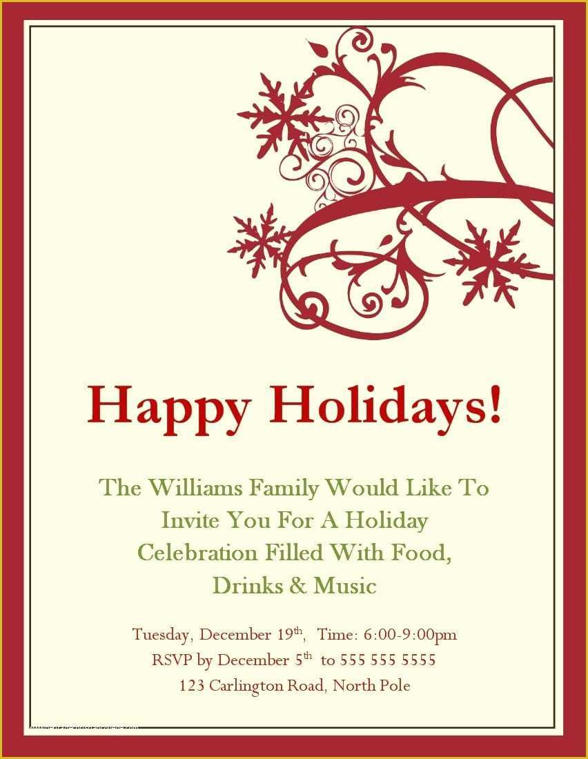 Microsoft Christmas Invitations Templates Free Of Christmas Invitation 