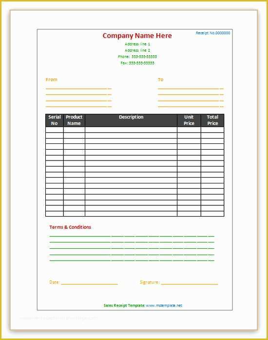 Microsoft Office Receipt Template Free Of 8 Best Of Sales Receipt Template Used Car Sales