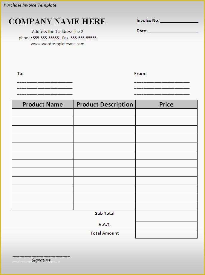 Microsoft Office Receipt Template Free Of Invoice Template Word 2010