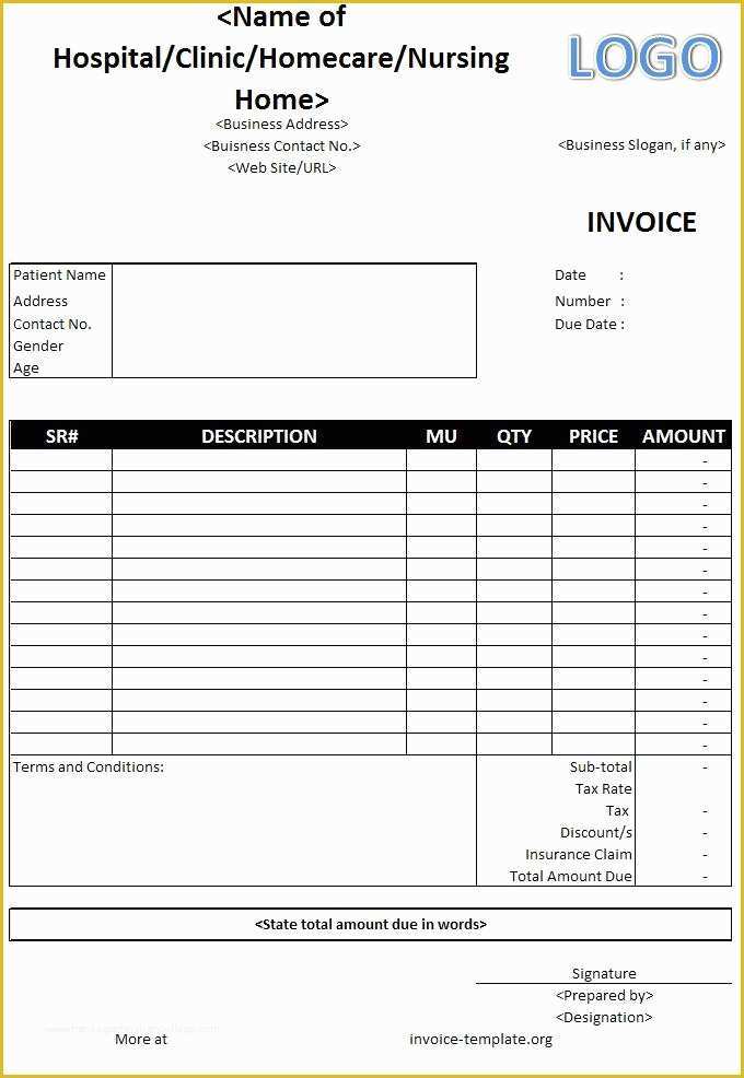 Microsoft Office Receipt Template Free Of Medical Invoice Template Word