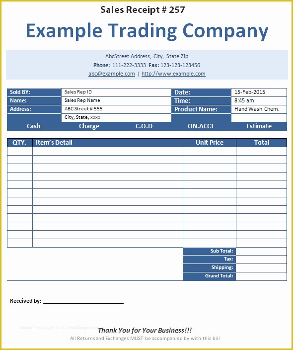 Microsoft Office Receipt Template Free Of Sales Receipt Template formats Examples In Word Excel