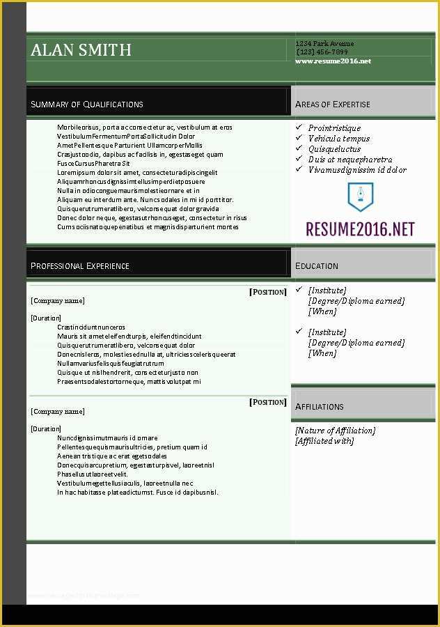 Microsoft Word Free Templates for Resumes Of Resume 2016 Download Resume Templates In Word