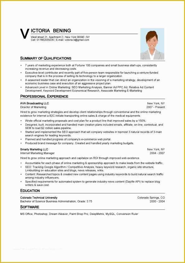 Microsoft Word Free Templates for Resumes Of Resume Template Word