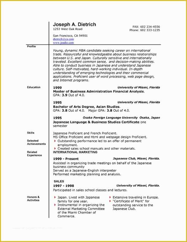 Microsoft Word Free Templates for Resumes Of Resume Templates Microsoft Word