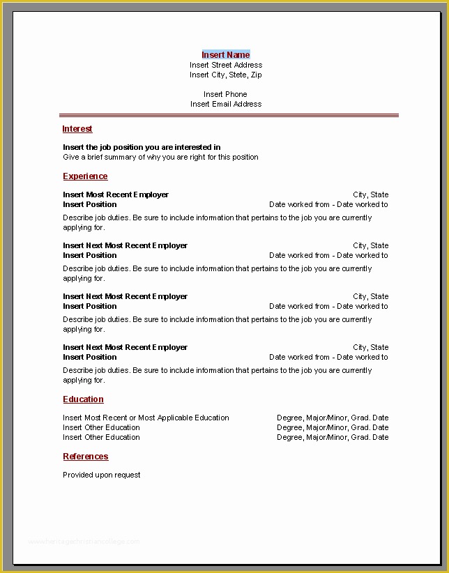 Microsoft Word Free Templates for Resumes Of Resume Word Templates at the Eform Word Templates Shoppe