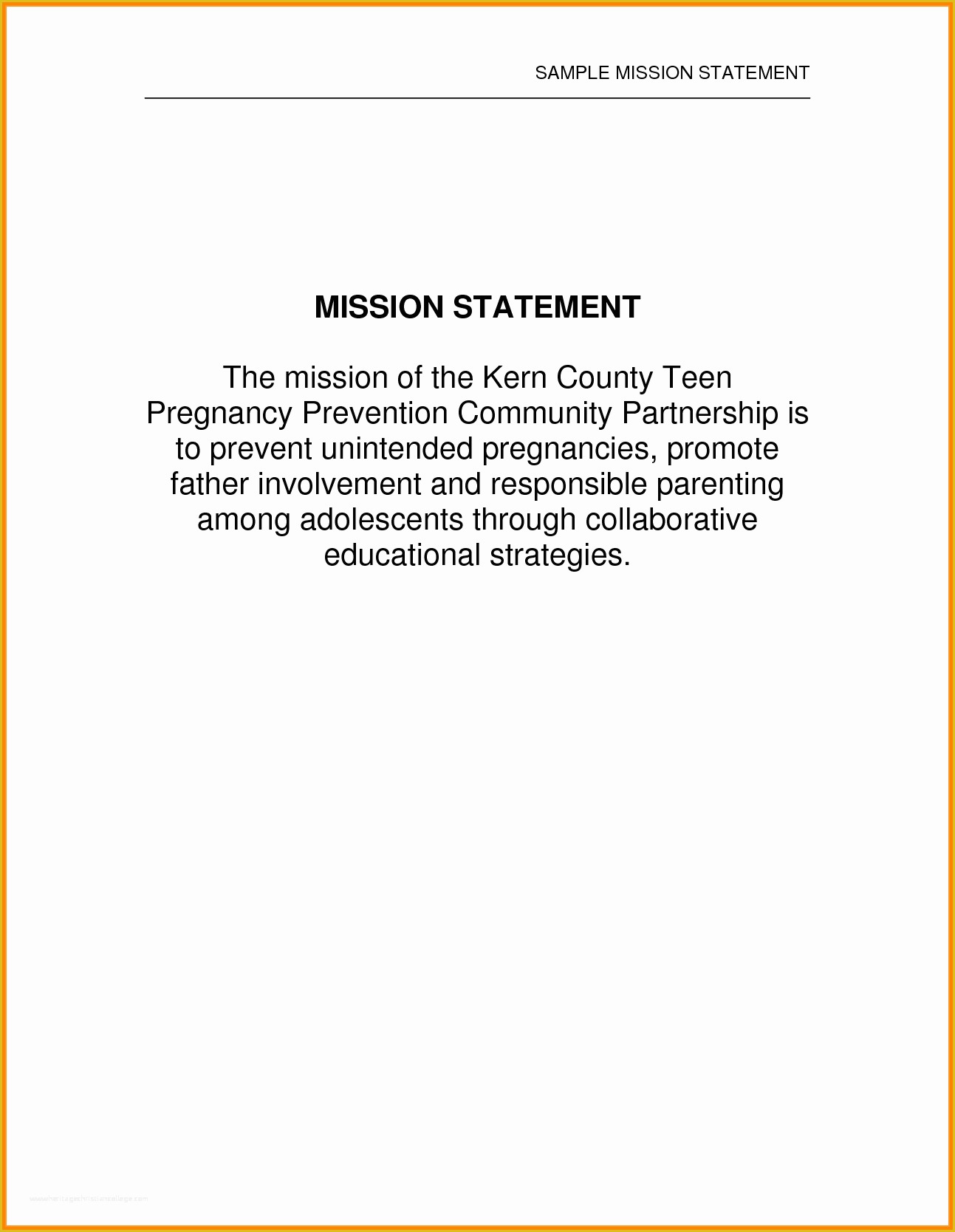 Mission Statement Template Free Of 5 Sample Personal Vision Statements