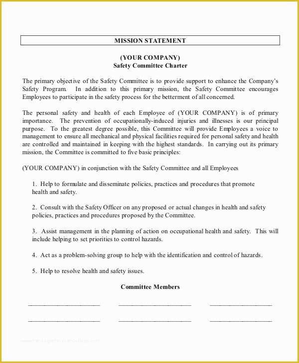 Mission Statement Template Free Of Mission Statement Template 10 Free Word Pdf Document
