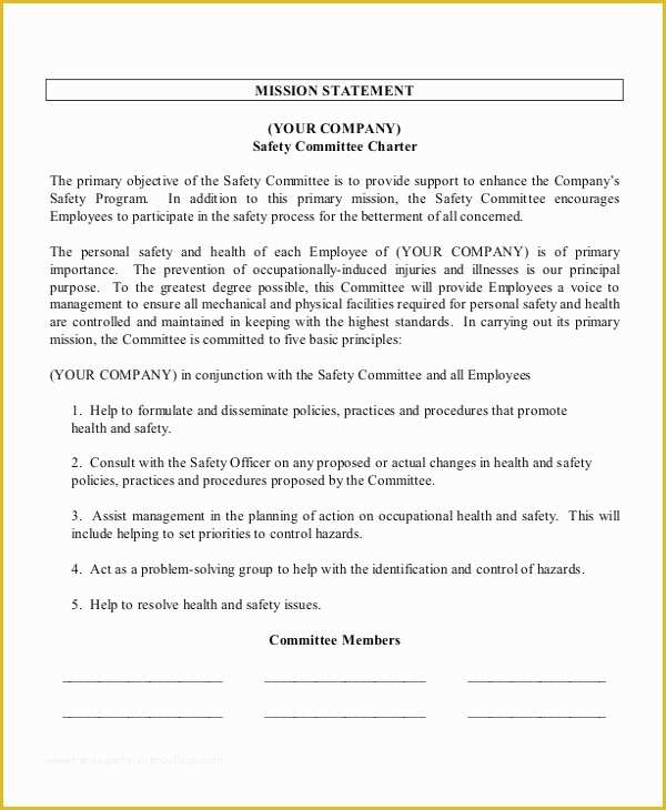 Mission Statement Template Free Of Mission Statement Template 10 Free Word Pdf Document