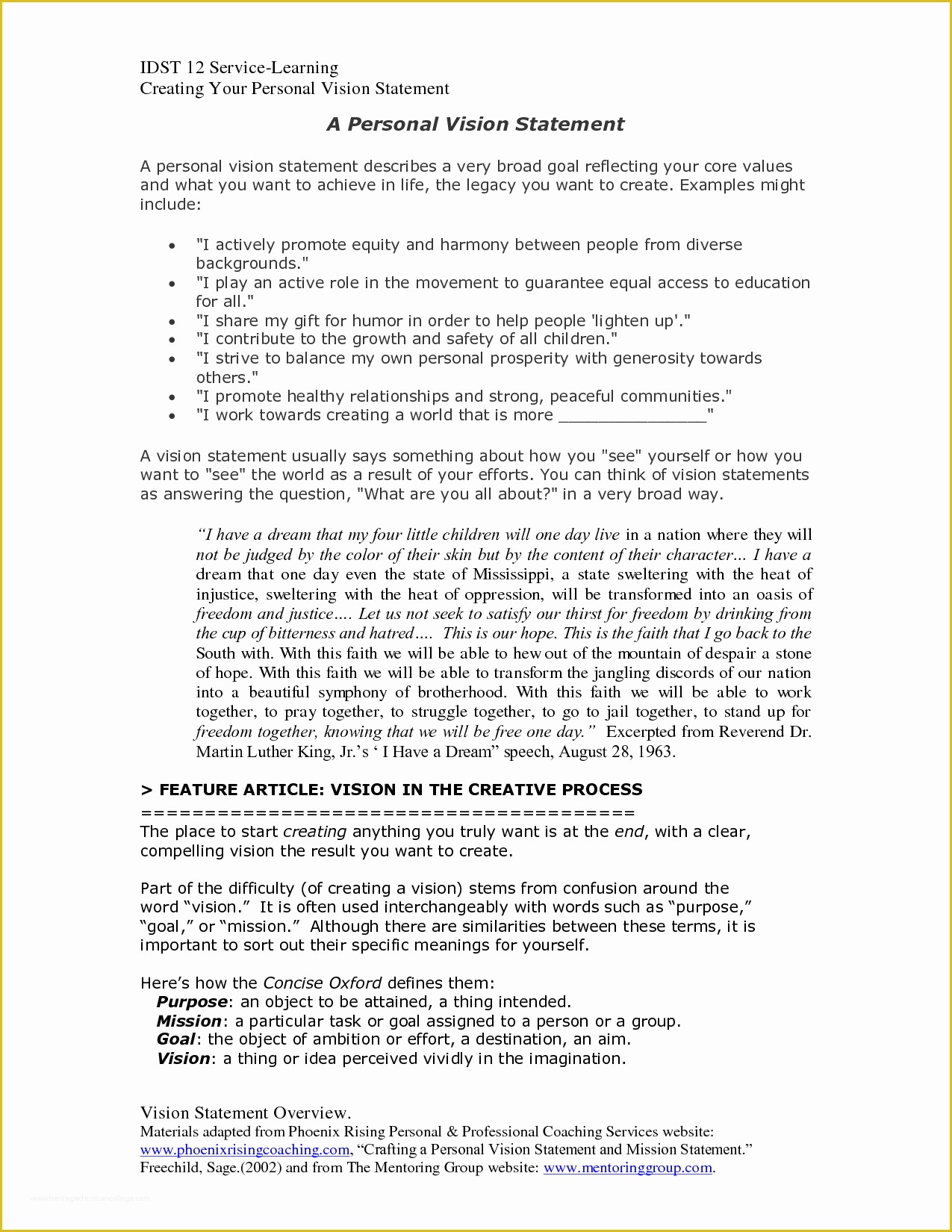 Mission Statement Template Free Of Mission Statement Templates