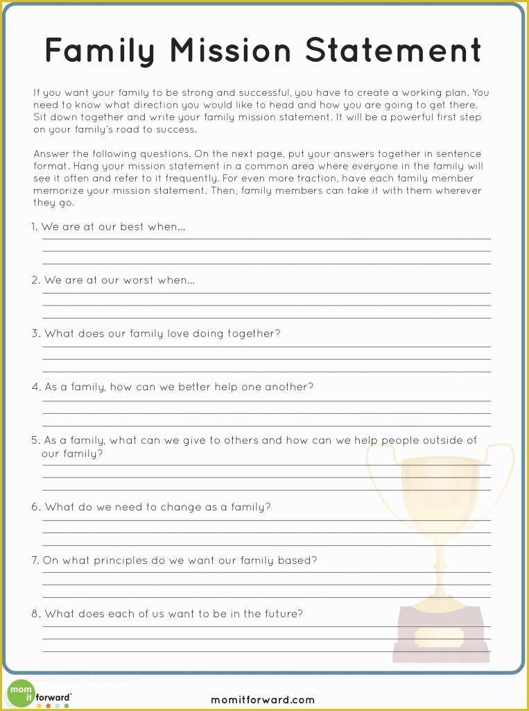 Mission Statement Template Free Of Printables to Create A Family Mission Statement Mom It