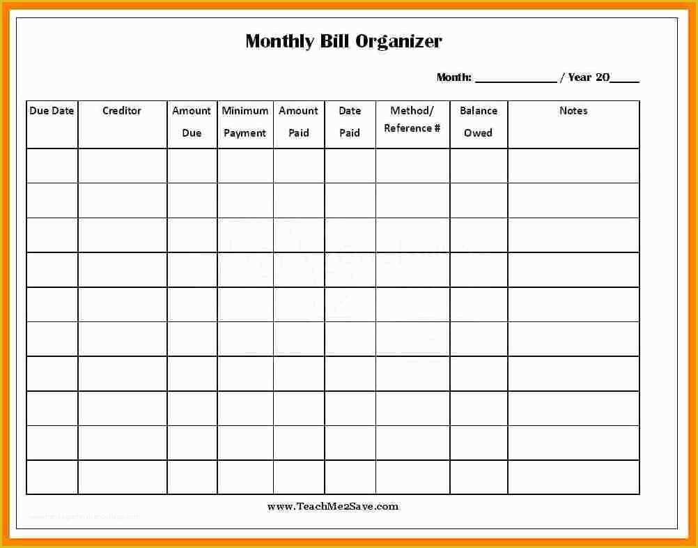 Monthly Bill Spreadsheet Template Free Of 28 Of Bill Spreadsheet Template