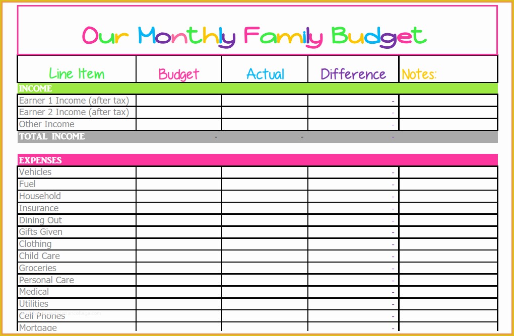 Monthly Bill Spreadsheet Template Free Of 4 Monthly Bill Spreadsheet