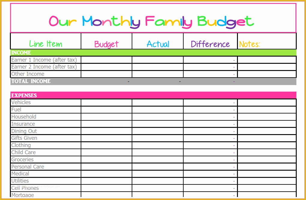 Monthly Bill Spreadsheet Template Free Of 5 Monthly Bills Spreadsheet Template