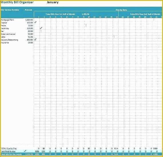 Monthly Bill Spreadsheet Template Free Of Bill Planning Template Monthly organizer Free Printable