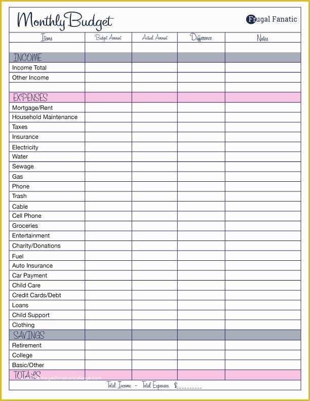 Monthly Bill Spreadsheet Template Free Of Free Monthly Bud Template Frugal Fanatic