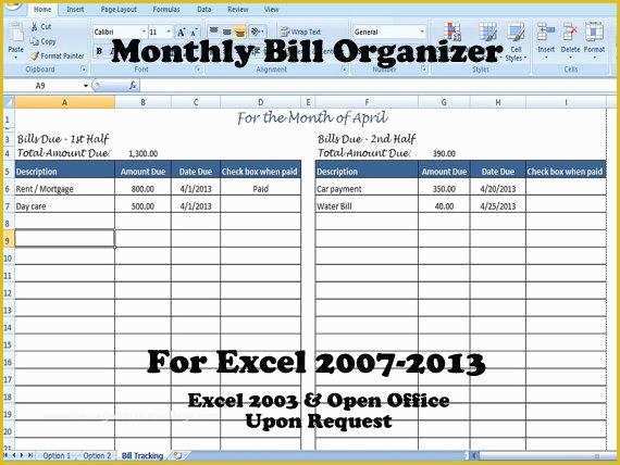 Monthly Bill Spreadsheet Template Free Of Monthly Bill organizer Bill Tracker Calculates total Due