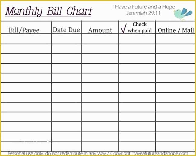 Monthly Bill Spreadsheet Template Free Of Monthly Bill organizer Excel Template