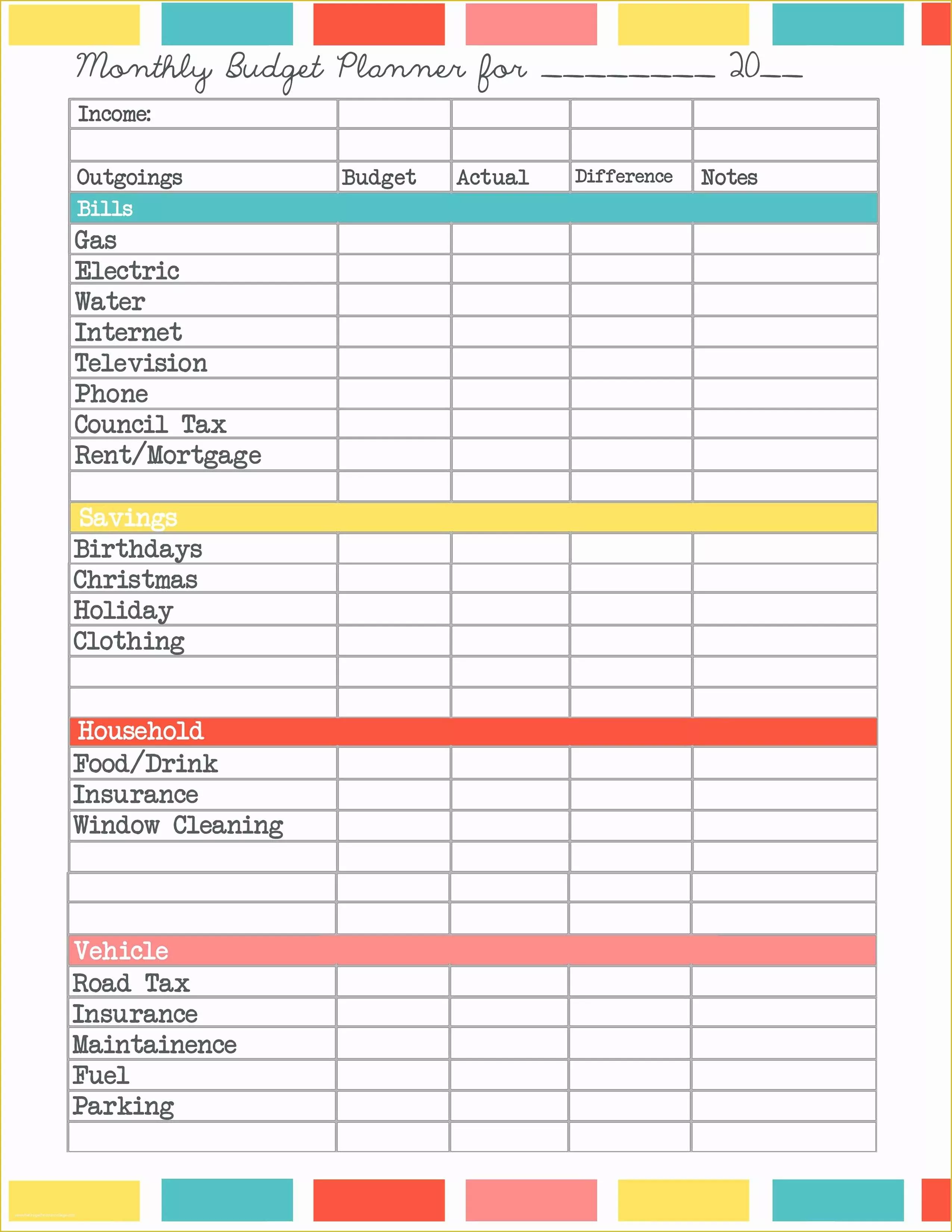 Monthly Bill Spreadsheet Template Free Of Monthly Bill organizer Template Excel