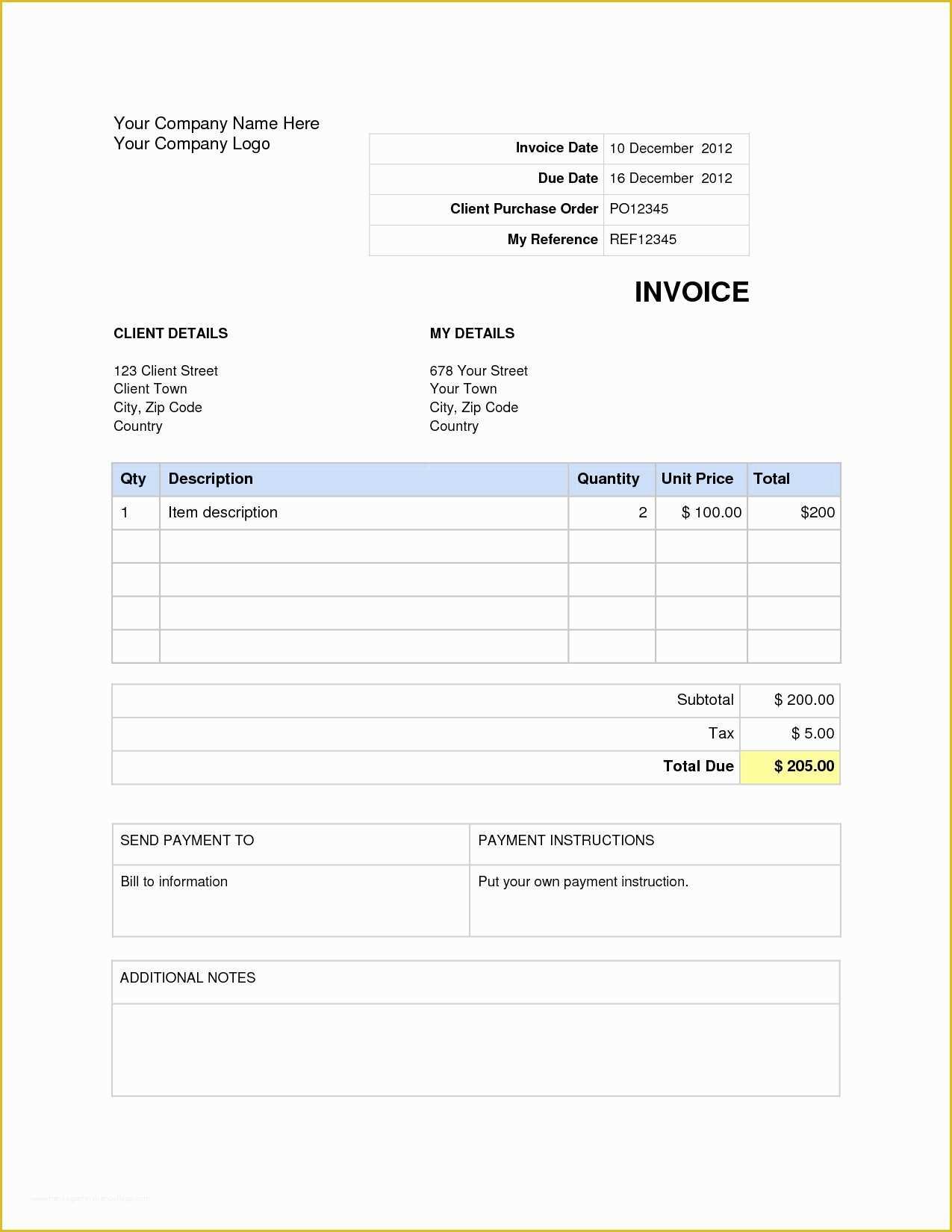 Ms Word Templates Free Of Download Invoice Template Word 2007