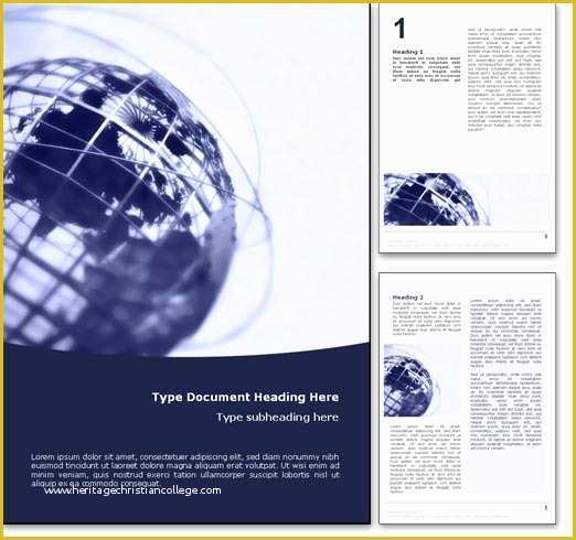Ms Word Templates Free Of Royalty Free World Globe Microsoft Word Template In Blue