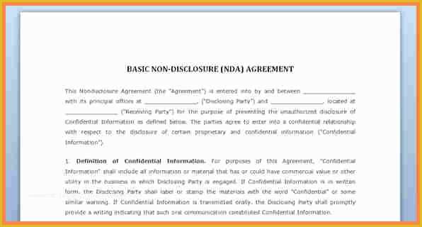 Nda Template Free Word Of 7 Simple Confidentiality Agreement Template