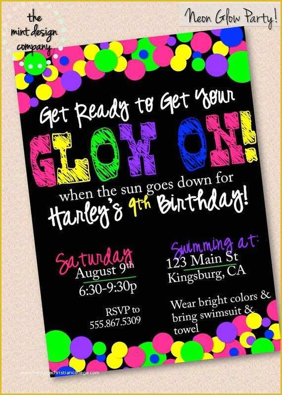 Neon Party Invitations Templates Free Of Best 25 Neon Party Invitations Ideas On Pinterest