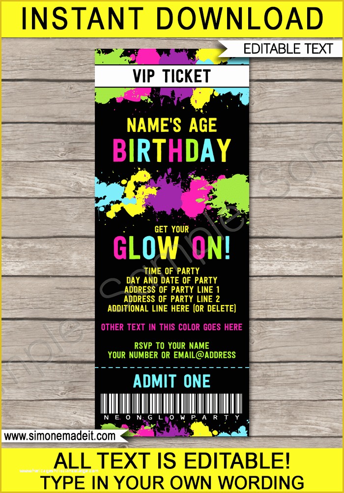 47 Neon Party Invitations Templates Free