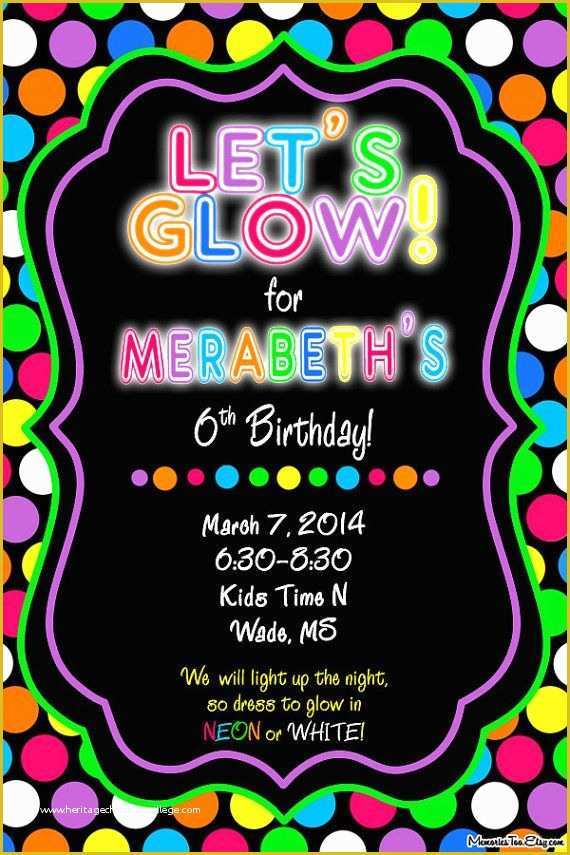 Neon Party Invitations Templates Free Of Party Invitation Templates Neon Party Invitations